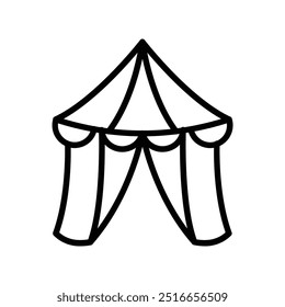 camping tent icon. Outline style design isolated on white background