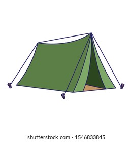 Camping Tent Icon Over White Background, Colorful Design. Vector Illustration