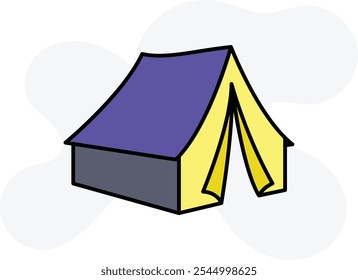 Camping Tent Icon Representing Outdoor Adventure, Nature Exploration, and Camping Essentials, Perfect for Highlighting Wilderness Activities, Campsites, and Travel Gear with a Simple and Iconic Design