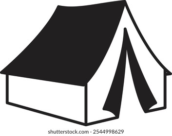 Camping Tent Icon Representing Outdoor Adventure, Nature Exploration, and Camping Essentials, Perfect for Highlighting Wilderness Activities, Campsites, and Travel Gear with a Simple and Iconic Design