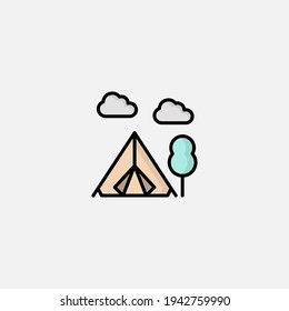 Camping tent icon sign vector,Symbol, logo illustration for web and mobile
