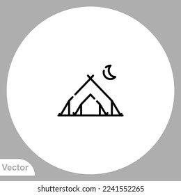 Camping tent icon sign vector,Symbol, logo illustration for web and mobile