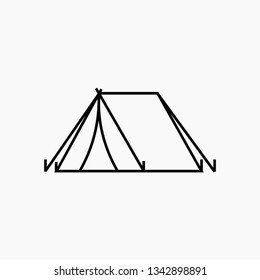 Camping tent icon simple isolated white background