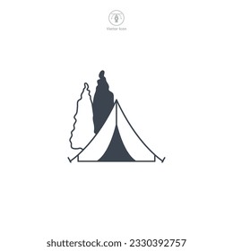 Camping Tent icon symbol vector illustration isolated on white background
