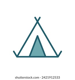 camping tent icon vector design template simple and clean