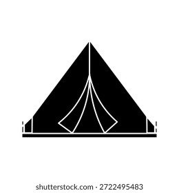 Camping-Zelt-Symbol, Vektorgrafik auf weißem Hintergrund