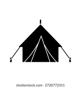 Campingzelt-Symbol, Vektorgrafik auf weißem Hintergrund