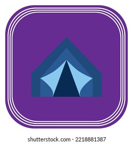 camping tent icon vector image with purple background