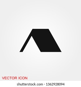 Camping tent icon vector sign symbol for design