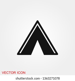 Camping tent icon vector sign symbol for design