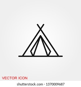 Camping Tent Icon Vector Sign Symbol For Design