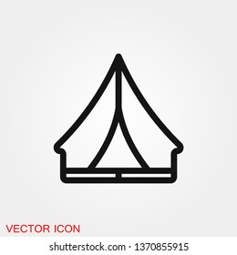 Camping tent icon vector sign symbol for design