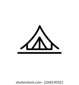 diseño de fondo blanco del icono de la tienda de campaña