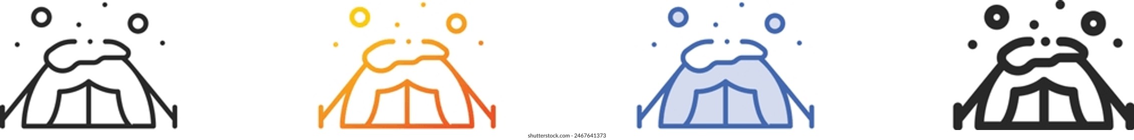 camping tent icon.Thin Linear, Gradient, Blue Stroke and bold Style Design Isolated On White Background