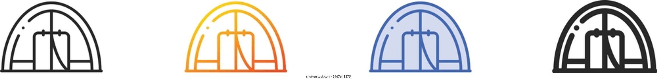 camping tent icon.Thin Linear, Gradient, Blue Stroke and bold Style Design Isolated On White Background