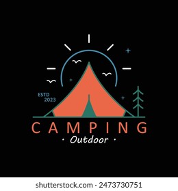 Camping Tent Illustration Design. Outdoor Adventure Icon.