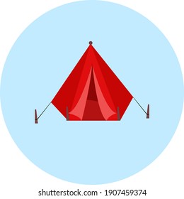 Camping tent, illustration, vector on a white background.