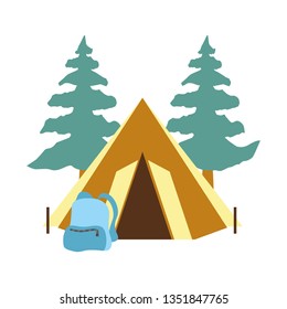camping tent isolated icon