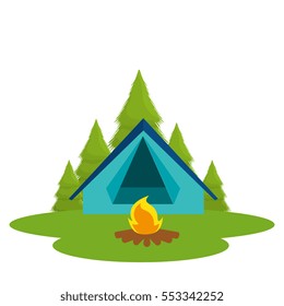 camping tent isolated icon
