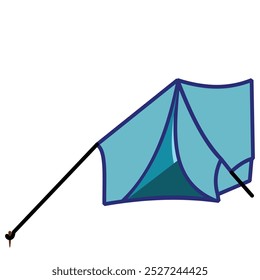 Camping tent isolated illustration on white background. Tent icon. Illustration of a blue tent on a white background. illustration of a blue camping tent design for camping