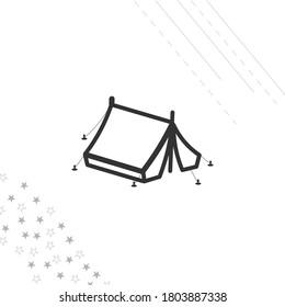 camping tent isolated line icon for web and mobile. camping trip icon