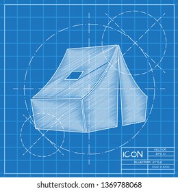 Camping tent isometric illustration. Adventures vector flat icon