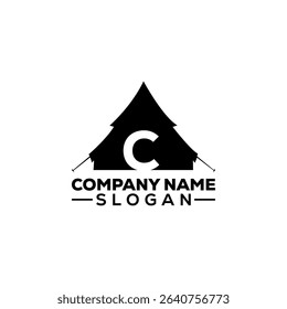 Camping Tent Letter C Logo Design