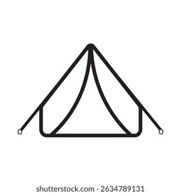 Camping Tent Line Art Summer Holiday Vector Illustration