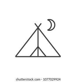 Camping tent line icon.
