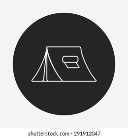camping tent line icon