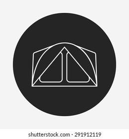 camping tent line icon