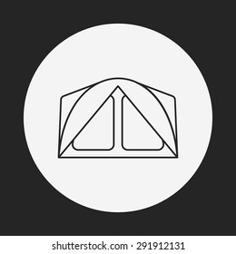 camping tent line icon