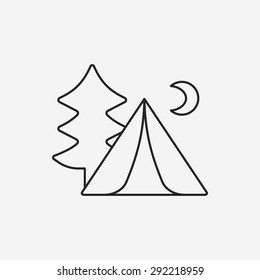 camping tent line icon