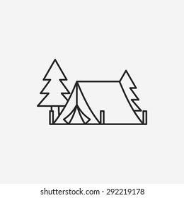 camping tent line icon