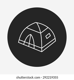 camping tent line icon
