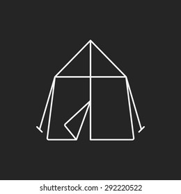 camping tent line icon