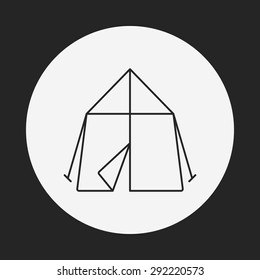camping tent line icon