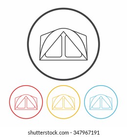 camping tent line icon