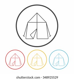 camping tent line icon