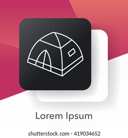 camping tent line icon