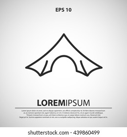 camping tent line icon