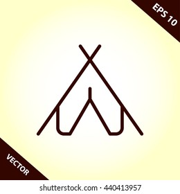 camping tent line icon