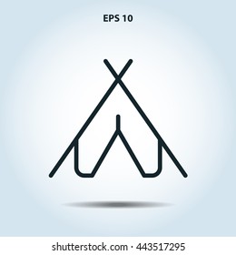 camping tent line icon