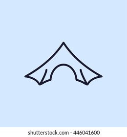 camping tent line icon