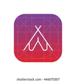 camping tent line icon
