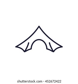 camping tent line icon