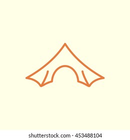 camping tent line icon