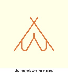 camping tent line icon