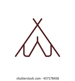 camping tent line icon