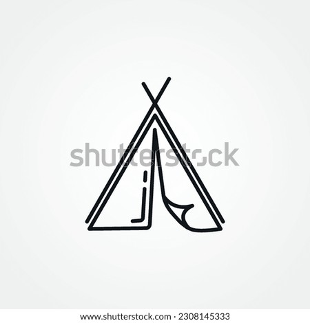 camping tent line icon. Tent Line Icon.
